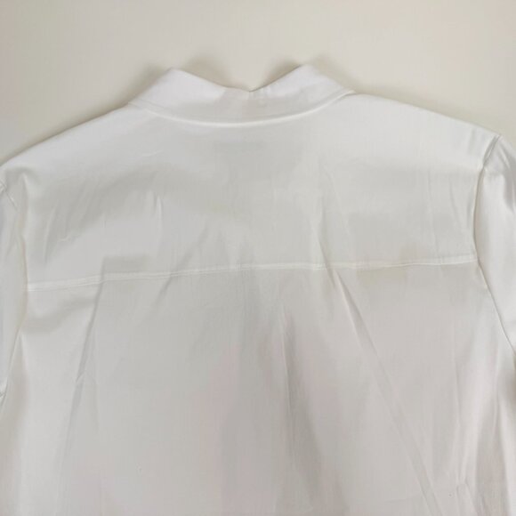Chico’s Poplin Long Sleeve Cropped Shirt, White (Alabaster), US 12, Chico’s 2 - Picture 4 of 9
